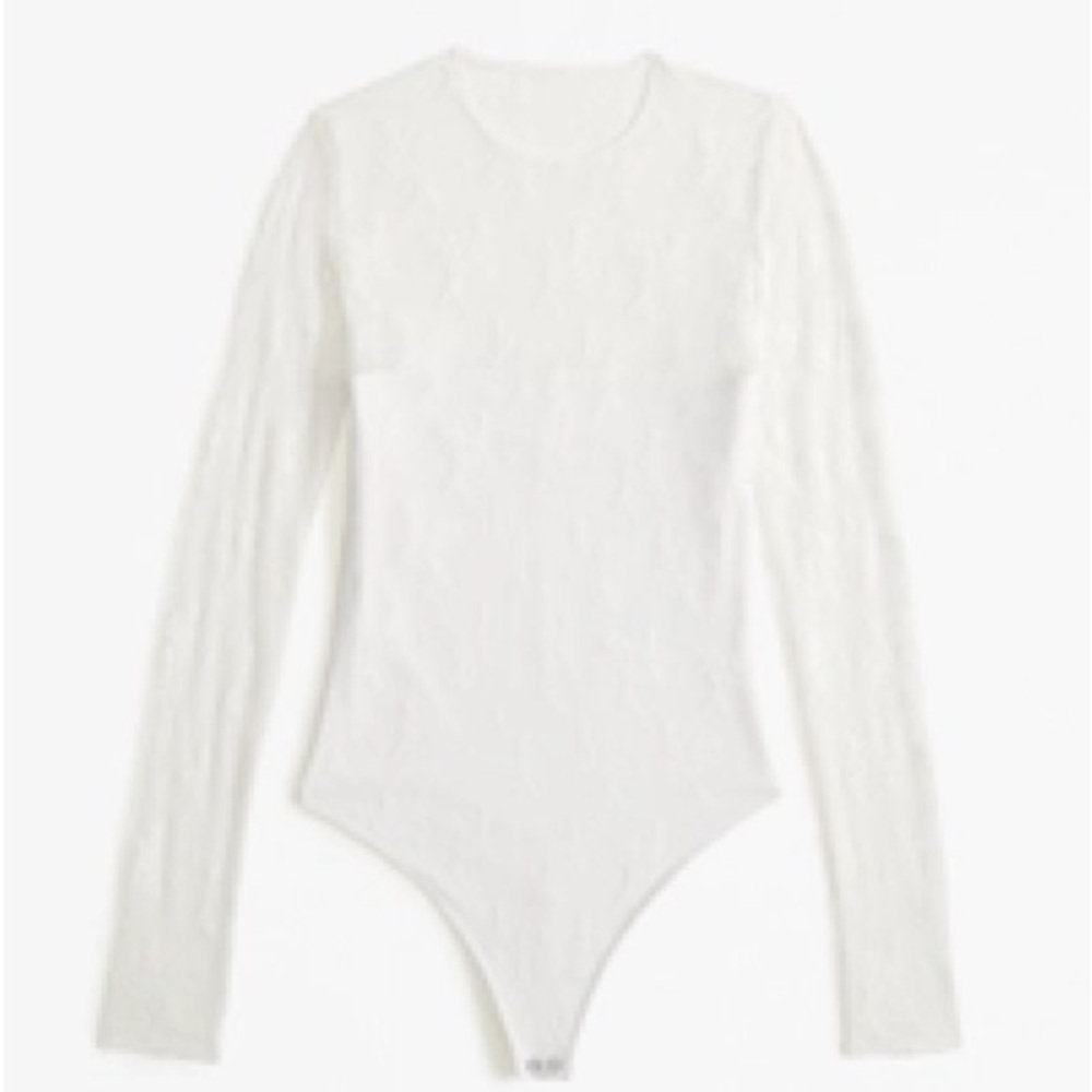 Abercrombie White Long Sleeve Lace Bodysuit